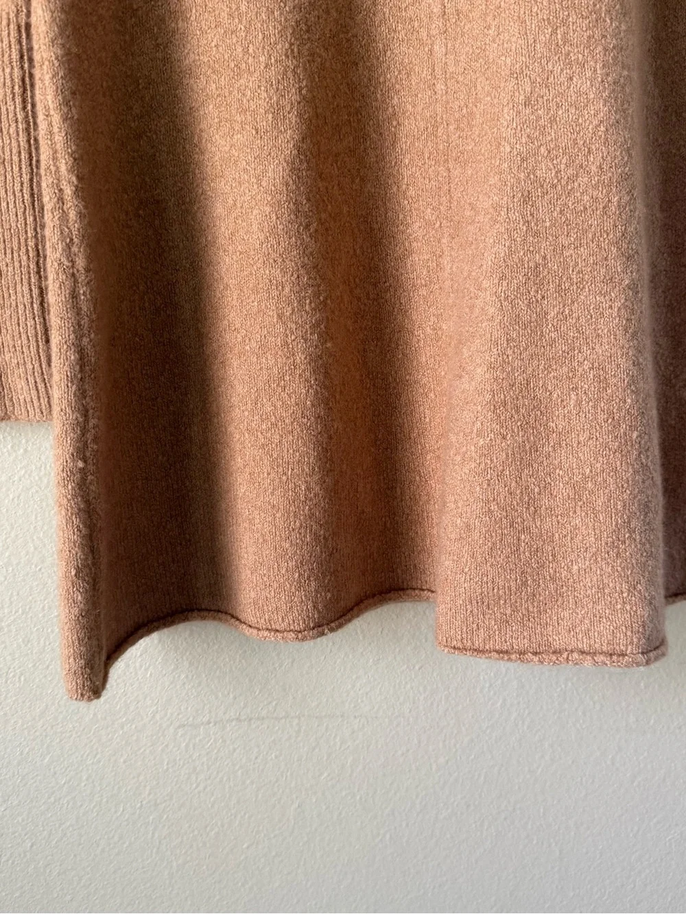 Madewell XS Cotton-Wool Sweater Mini Dress Heather Caramel Preppy Quiet Luxury